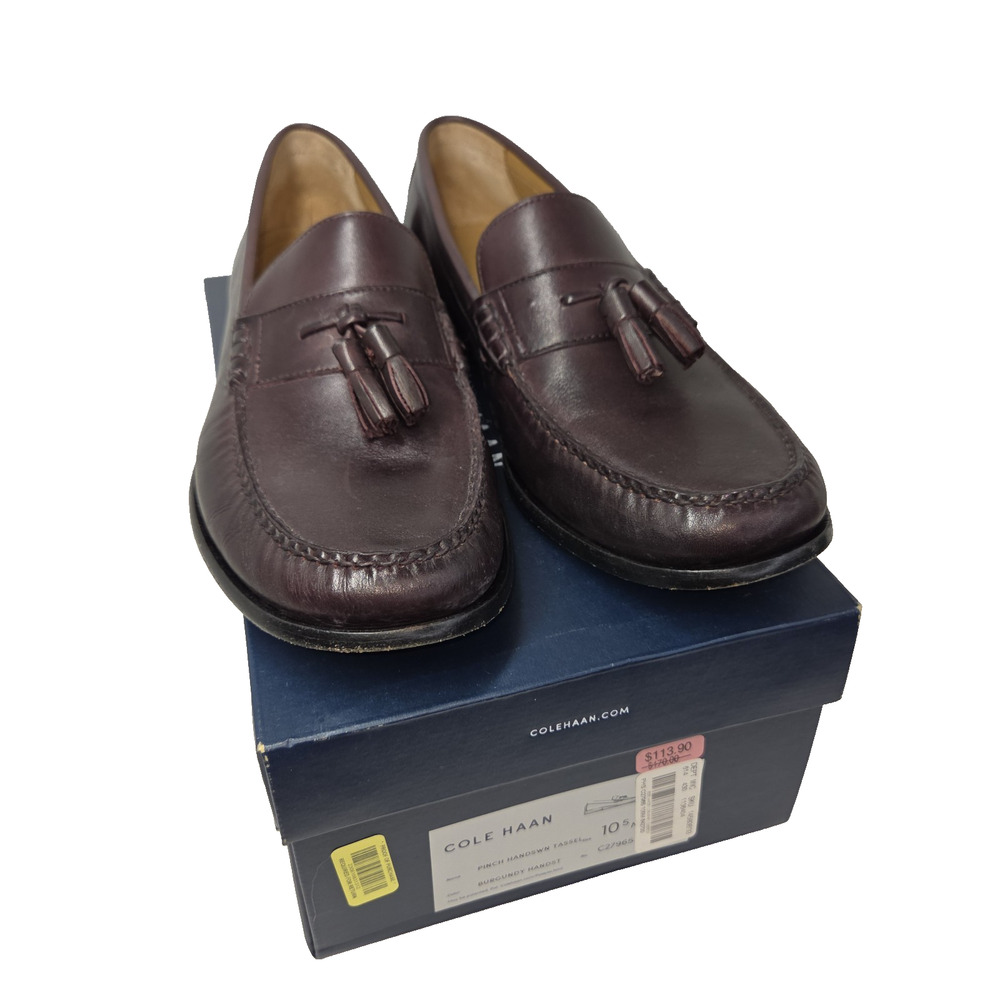Cole Haan Mens Purple Leather Penny Loafers Size 10.5 M Preppy Grandpa Business